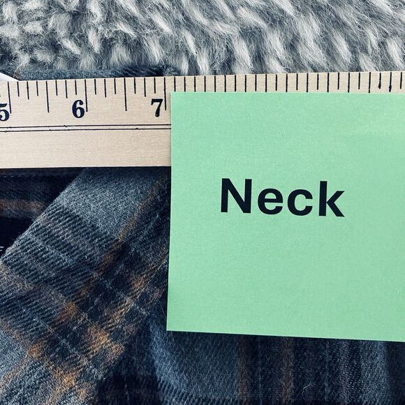 Molokai Surf Co Men's M Medium Blue Black Plaid Flannel Button Up Shirt - Picture 10 of 16